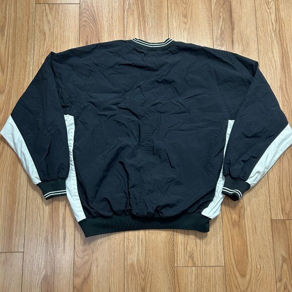 Vintage 90s Nike Pullover Jacket Center Swoosh Logo Size M Black Double Lined - Picture 6 of 6